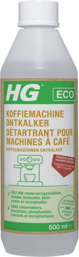 HG ECO koffiemachine ontkalker citroenzuur 2 Stuks! 500 ml de milieubewuste ontkalker voor uw espresso- en padkoff