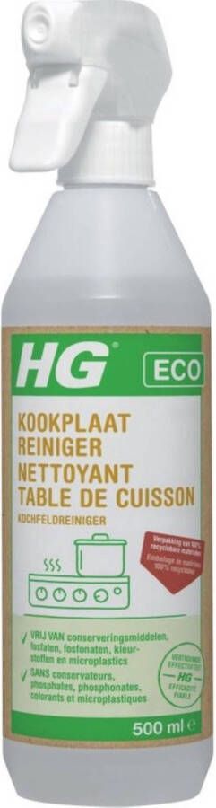 HG ECO kookplaatreiniger 2 Stuks! 500 ml de reiniger die veilig en effectief uw kookplaat schoonmaakt