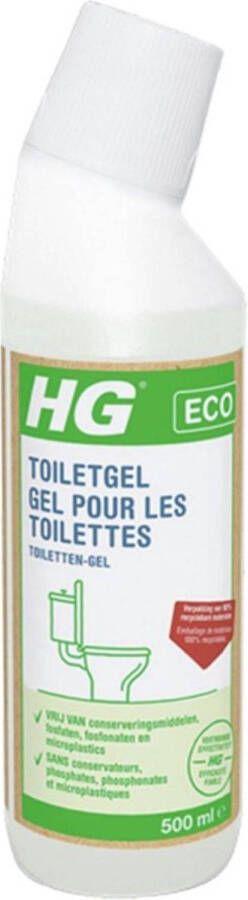 HG ECO toiletgel 2 Stuks! 500 ml de duurzame reiniger voor uw toilet