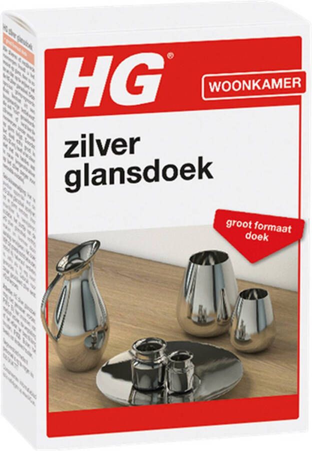 HG zilver glansdoek Dé zilverpoetsdoek voor glanzend zilverwerk 2 Stuks !