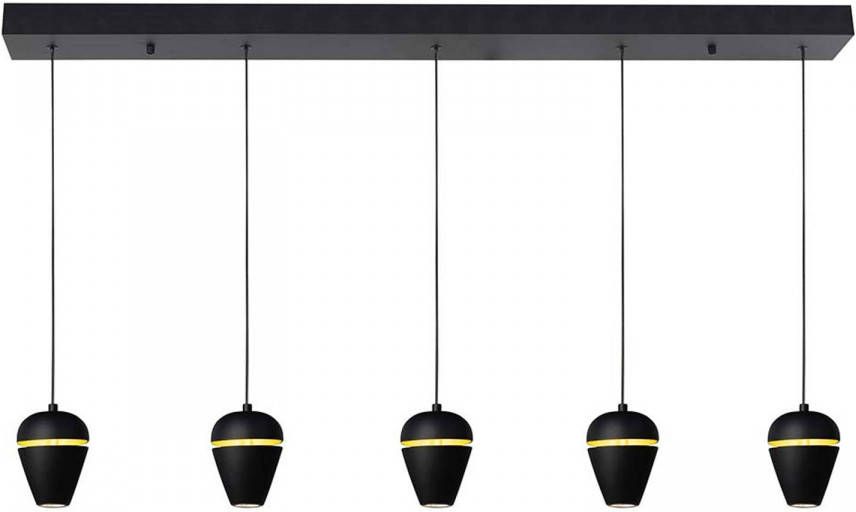 Highlight Hanglamp Kobe 5 lichts L 110 cm zwart
