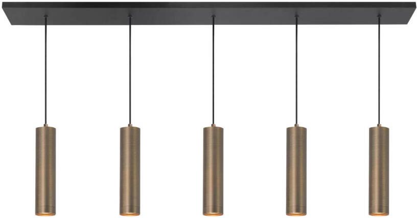 Highlight Hanglamp Perugia 5 lichts L 107 cm brons zwart