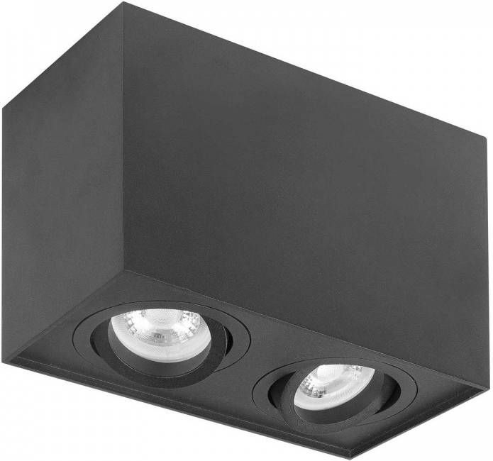 Highlight plafondlamp Maxi Rebel 2 lichts stelbaar rechthoek zwart