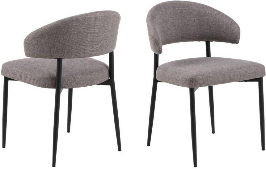 Hioshop 2 x Cedina eetkamerstoel bruin.