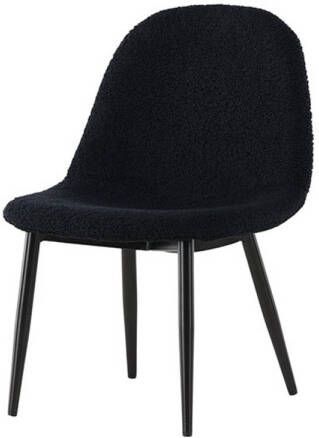 Hioshop 2 x Polar eetkamerstoel teddy voor kinderen zwart.