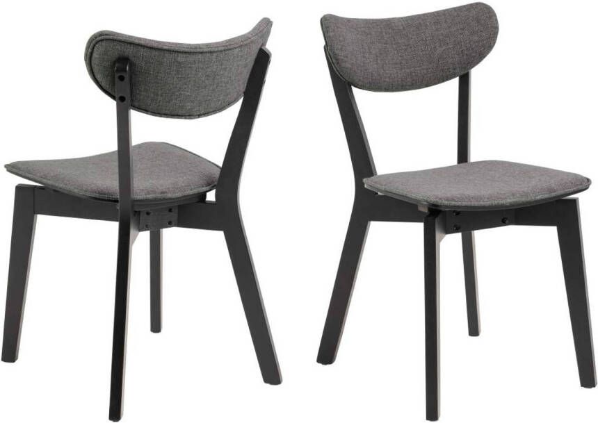 Hioshop 2 x Roxy eetkamerstoel grijs.