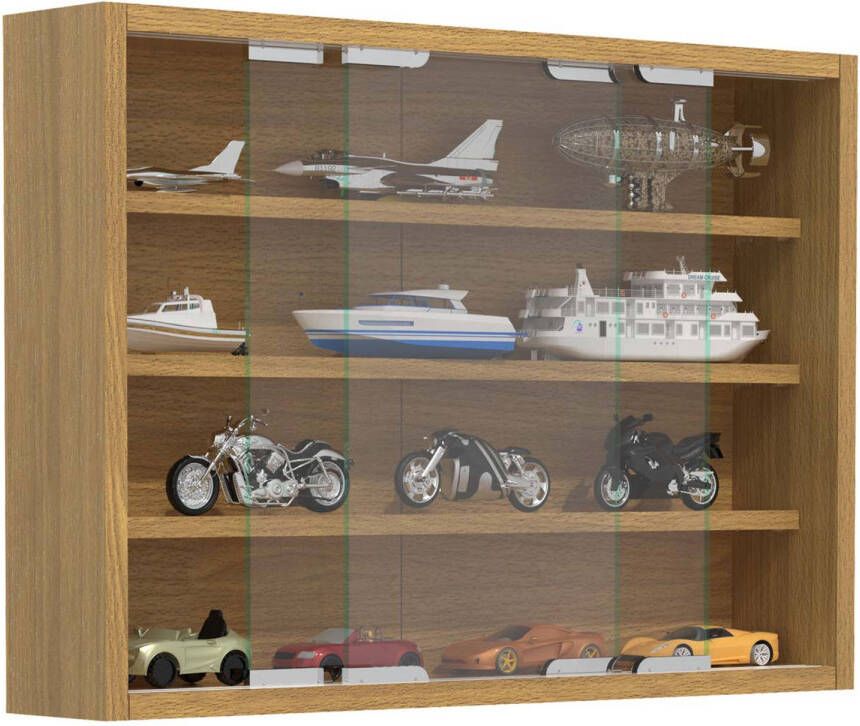 Vcm Houten Glas Hangende Vitrine Wandvitrine Collector's Deco Vitrine Agisa M