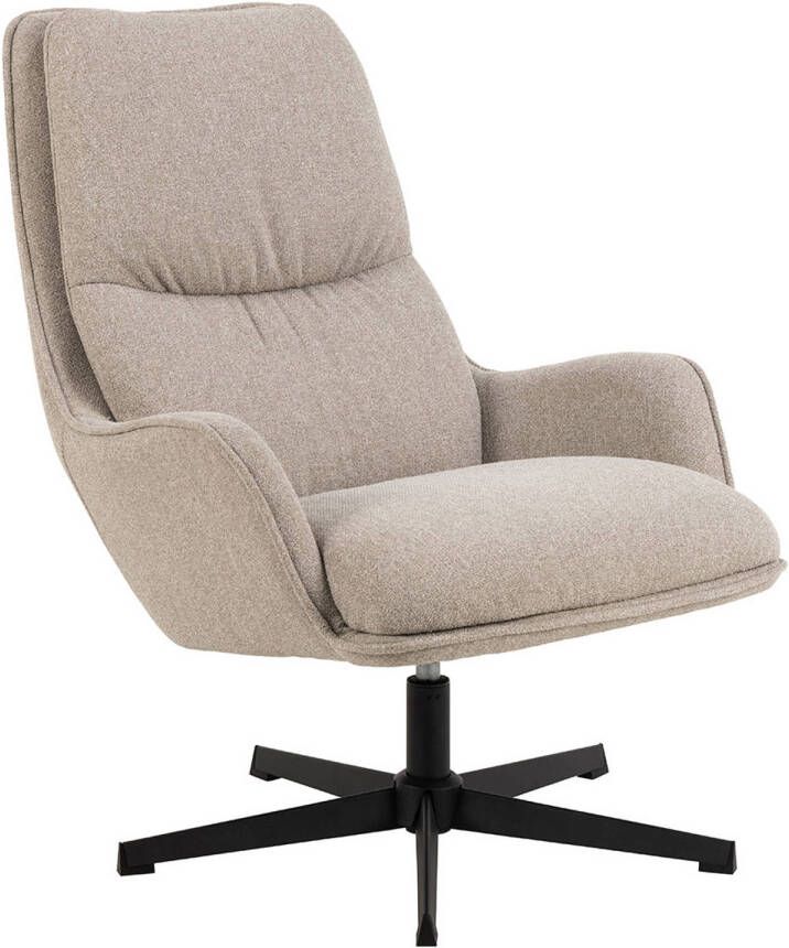 Hioshop Bokom fauteuil draaifunctie beige.