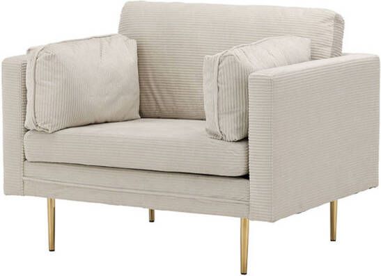 Hioshop Boom fauteuil fluweel beige.