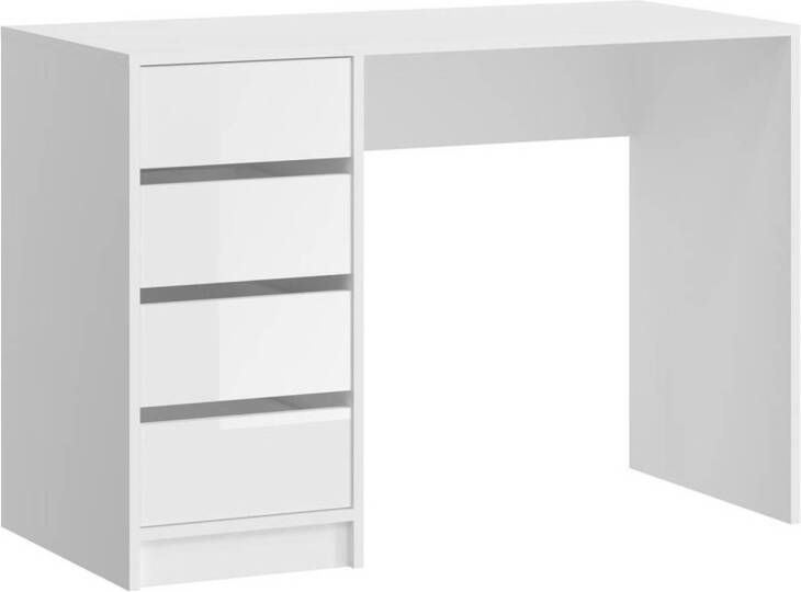 Hioshop Emma kaptafel 4 laden hoog glans wit.