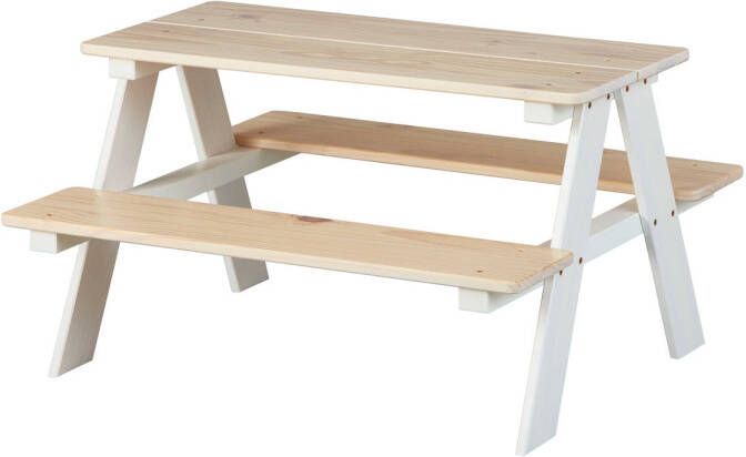 Hioshop Hensa kinder bureau tafelbank voor kinderen wit Milkyskin.