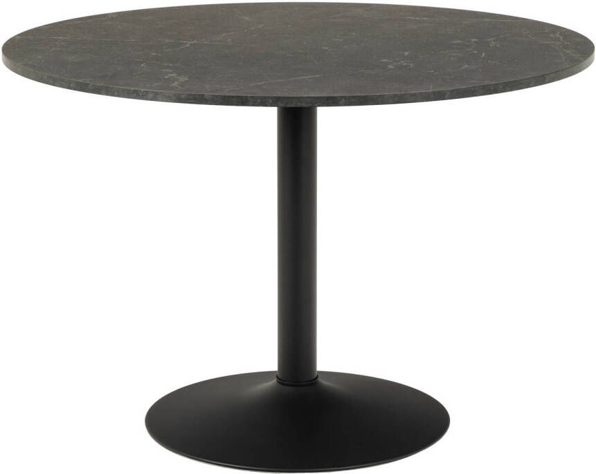 Hioshop Ibie eetkamertafel Ø110cm zwart.