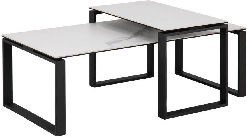 Giga Living Salontafel Set van 2 Glentruan Wit Keramiek