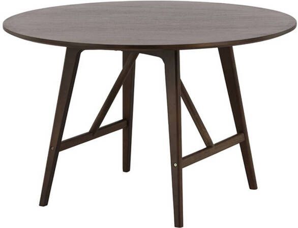 Nohr Ronde Eettafel Yolando Rubberhout 100cm Donkerbruin