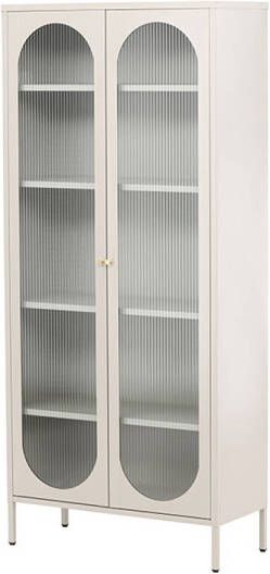 Hioshop Lima vitrinekast 2 deuren beige.