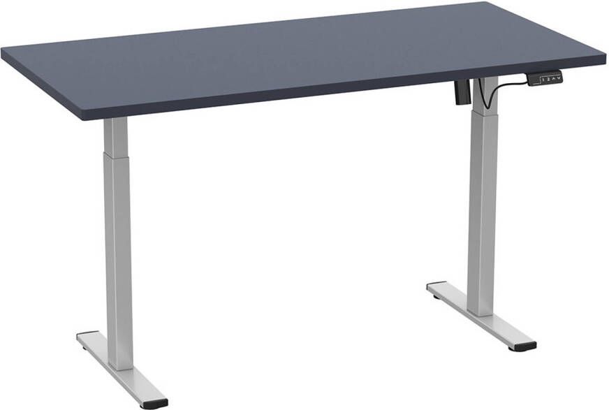 Hioshop LonaE bureau elektrische hef- en daalfunctie 110x50x71-120cm antraciet zilverkleurig.