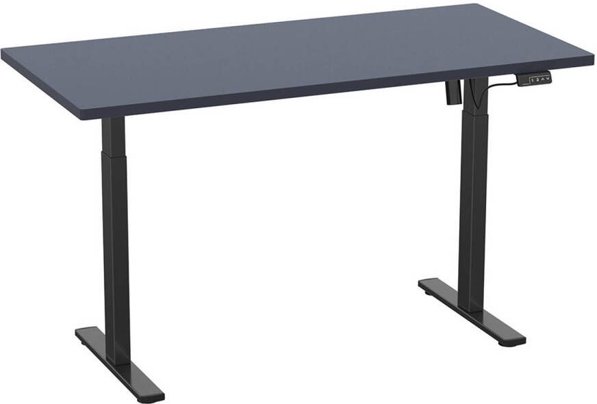 Hioshop LonaE bureau elektrische hef- en daalfunctie 110x80x71-120cm antraciet zwart.