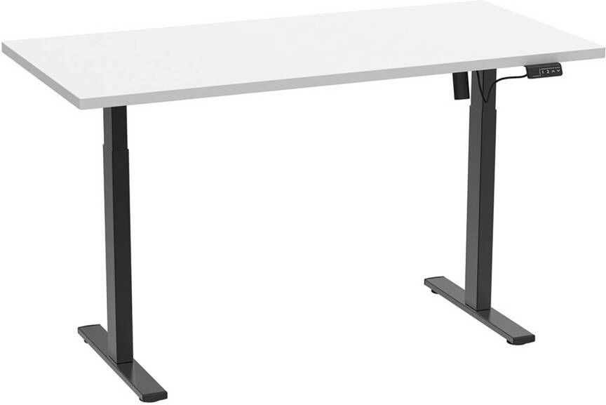 Hioshop LonaE bureau elektrische hef- en daalfunctie 110x80x71-120cm wit zwart.