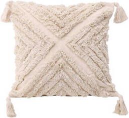 Hioshop Lovis kussensloop 45x45cm offwhite.