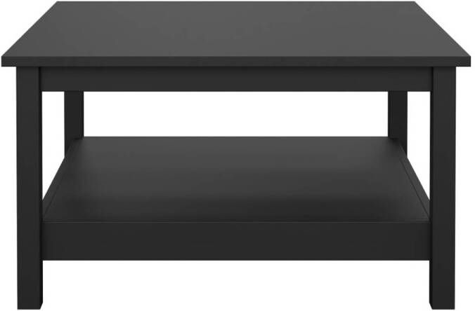 Hioshop Madrid salontafel 1 plank zwart mat.