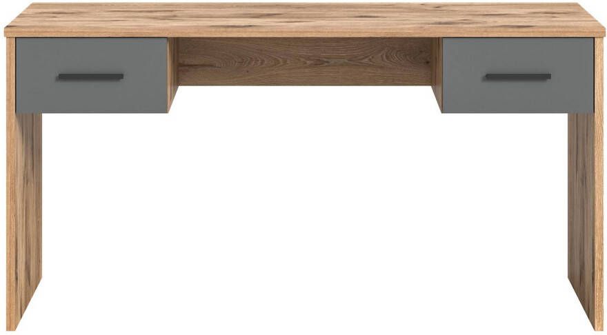 Hioshop Mason bureau 2 laden grijs eik decor.