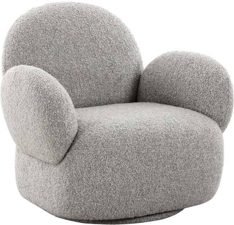 House Nordic Draaifauteuil Bouclé Lichtgrijs Zithoogte 42cm