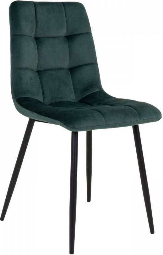 Norrut Middelfart Dining Chair Chair in dark green velvet with black legs