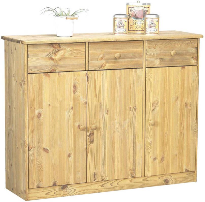 Hioshop Nelly dressoir 3 laden 3 deuren gebeitst.