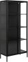 Hioshop Newbor vitrinekast H180 met 2 glazen deuren zwart. - Thumbnail 2