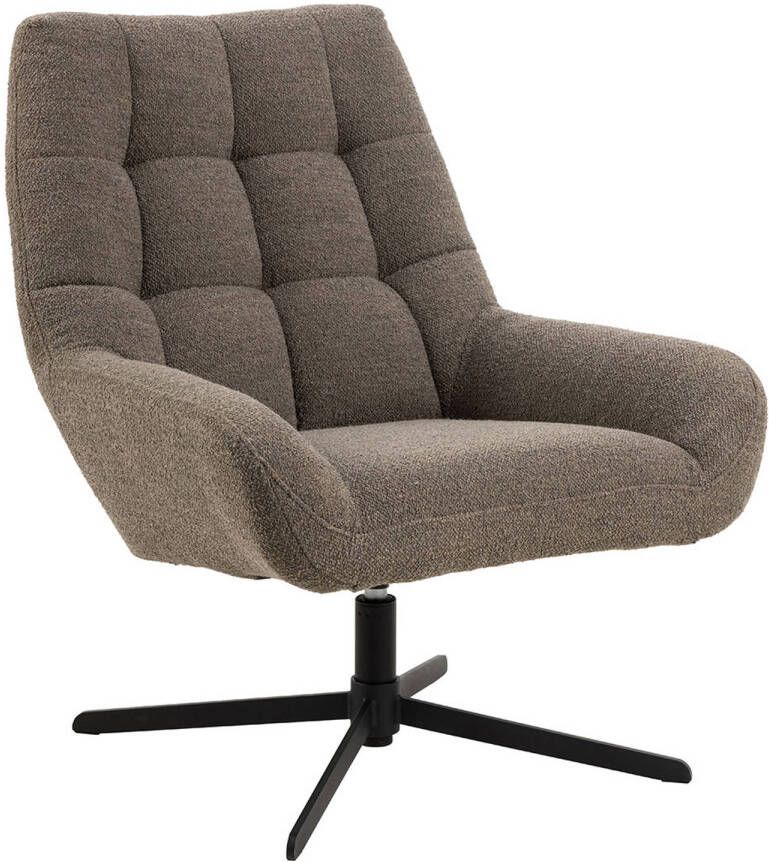 Hioshop Pary fauteuil draaifunctie grijs.