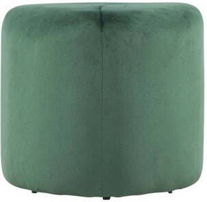 Hioshop Peg poef Ø46cm velours groen.