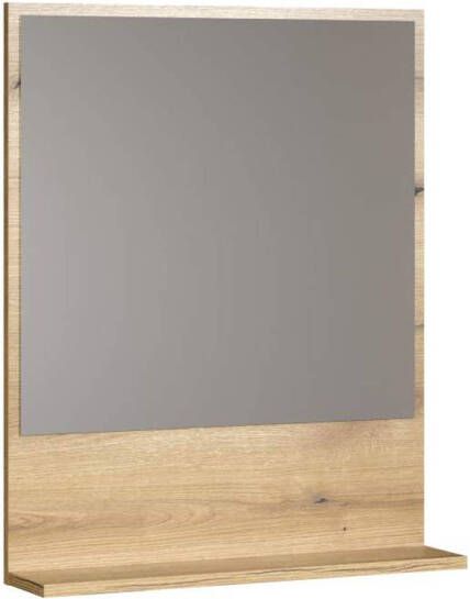 Hioshop PureBliss spiegel bad 60cm met plank eik decor.