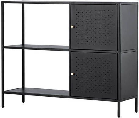 Hioshop Salta dressoir 2 deuren 2 planken zwart.