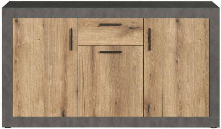 Hioshop Salvada dressoir grijs eik decor.