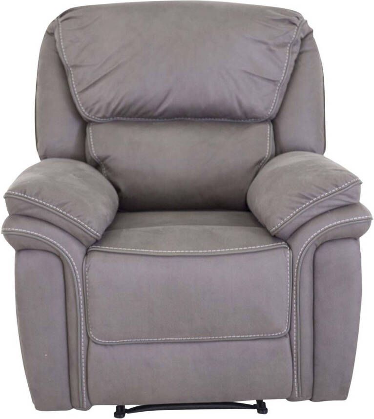 Hioshop Saranda fauteuil Recliner met voetsteun grijs.