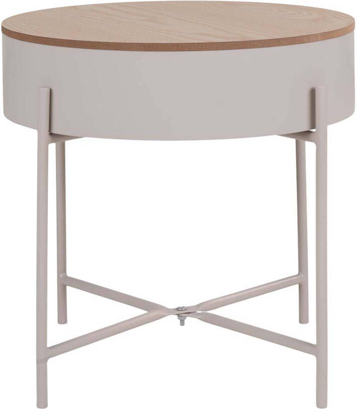 Hioshop Sisco salontafel bijzettafel Ø40cm beige grijs.