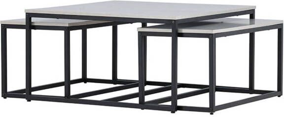 Nohr Salontafel Dacey Betonlook Set van 3 stuks Grijs Vierkant