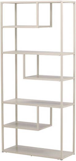 Hioshop Staal wandkast 6 planken beige.