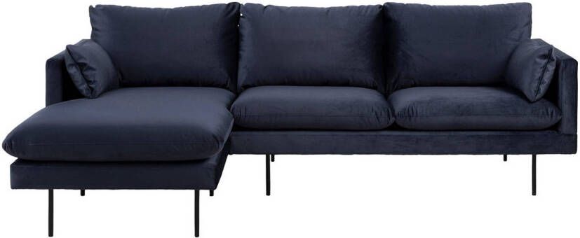 Hioshop Sunny bank 2 personen met chaise longue naar links gericht donkerblauw.