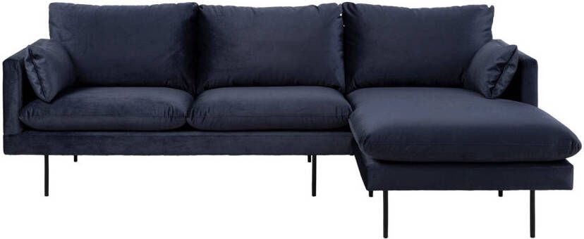 Hioshop Sunny bank 2 personen met chaise longue naar rechts gericht donkerblauw.