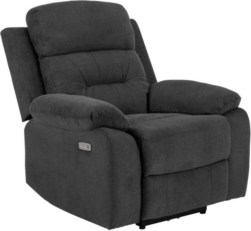 Hioshop Vanny fauteuil recliner elektrisch grijs.