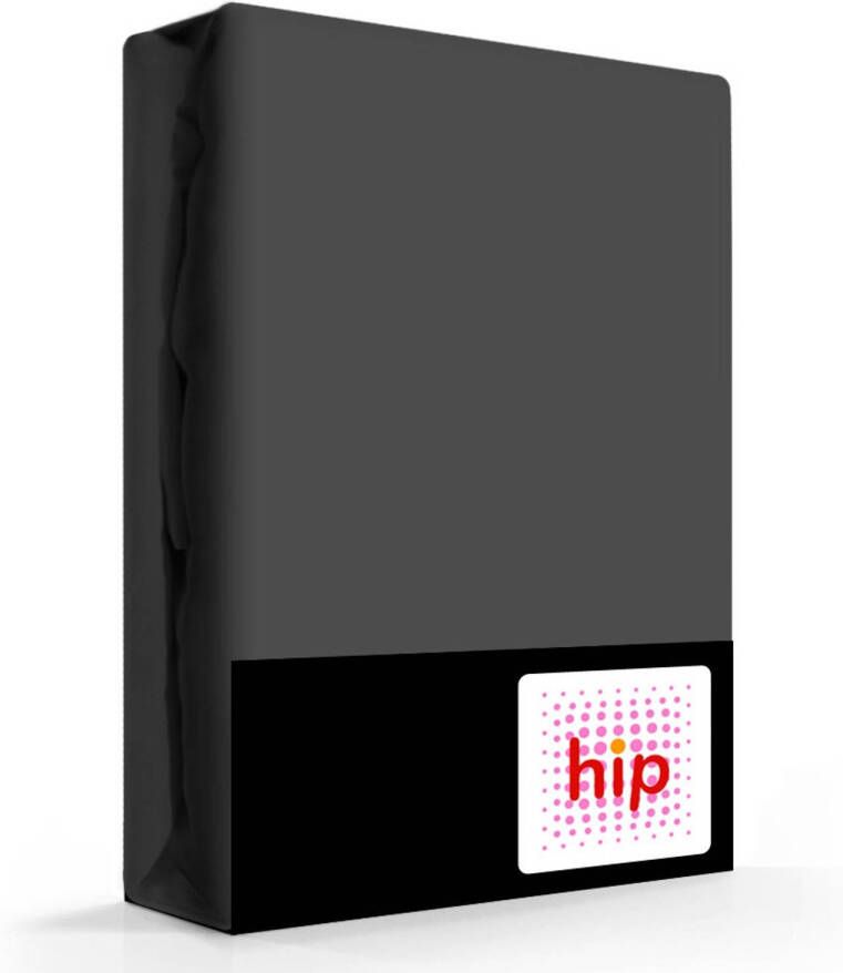 HIP Hoeslaken Satijn Antraciet-1-persoons (100x200 cm)