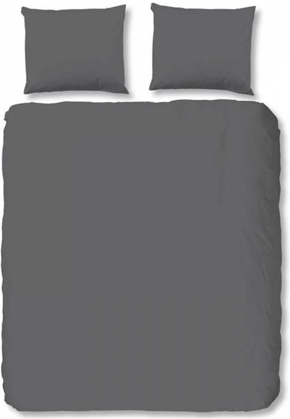 HIP Collection Uni Satin dekbedovertrek 1-persoons (140x200 220 cm + 1 sloop) Katoen satijn Grey