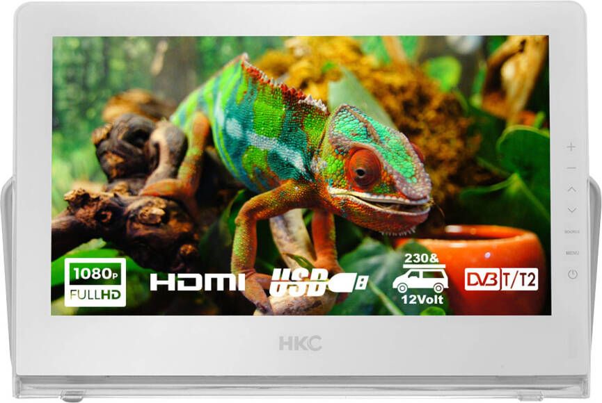HKC P13H6 draagbare Full HD LED-tv 13inch HDMI+USB mediaspeler ingebouwde batterij 12V autolader draagbare antenne