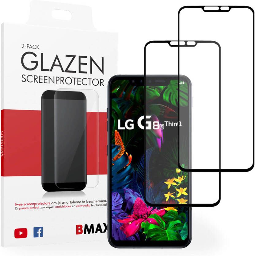HomeLiving 2-pack BMAX LG G8s ThinQ Screenprotector Glass Full Cover 2.5D Black
