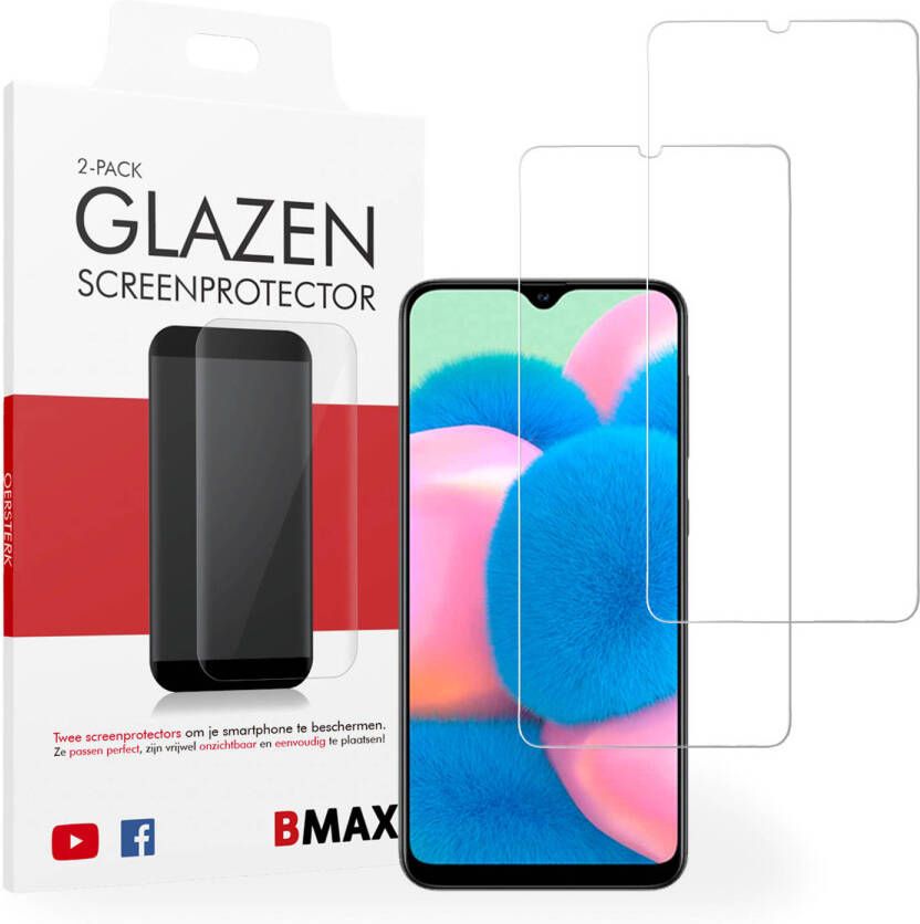 HomeLiving 2-pack BMAX Samsung Galaxy A30S Screenprotector Glass 2.5D