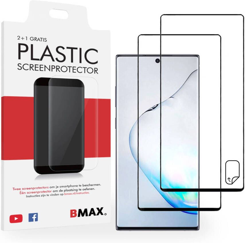 HomeLiving 2+1-pack BMAX Samsung Galaxy Note 10 Plus Screenprotector PET Full Cover 3D Black