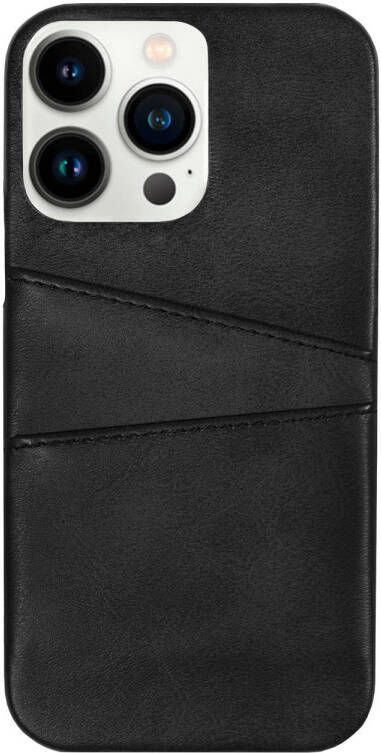 HomeLiving BMAX PU Leather Card Slots Hard Case hoesje voor iPhone 13 Pro Max Black Zwart