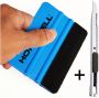 Homewell Rakel met vilt en folie mes Rubberen Squeegee (Toolset voor raamfolie carwrap plakfolie keuken wrappen) 10x7 5cm - Thumbnail 2