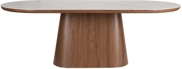 Housecraft Living Housecraft Almira Eettafel Ovaal Hout Wit Bruin donker